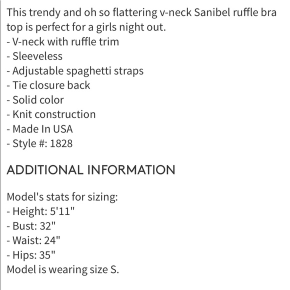 Only hearts ruffle bra top, sz m, NWT - Picture 7 of 8